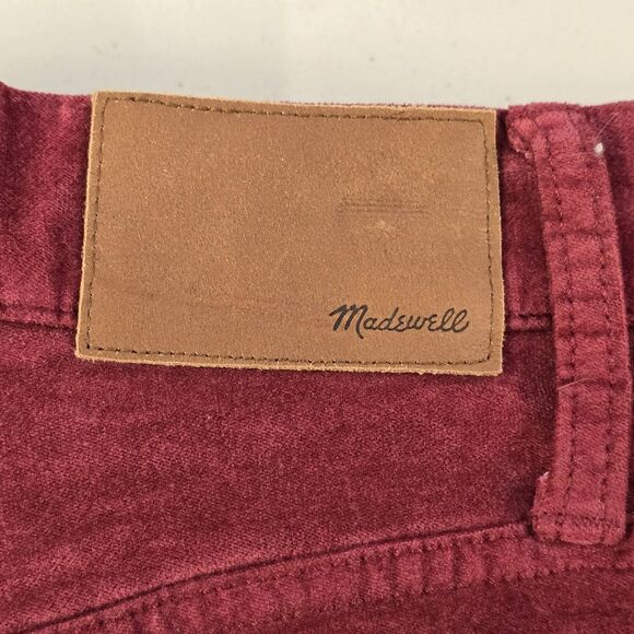 Madewell 10” High Rise Skinny Jeans Womens Red/Burgundy Velvet Size 26 (27 X 27) - Picture 8 of 15